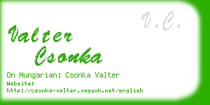 valter csonka business card